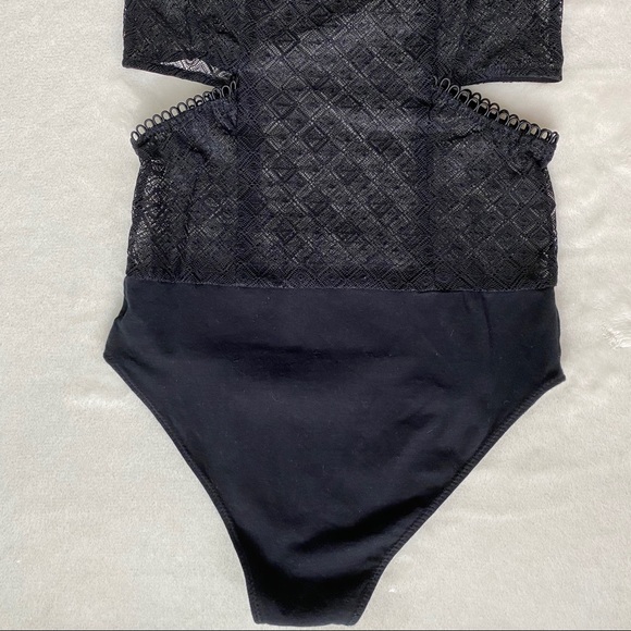 Zara Black Lace Mesh Bodysuit - Picture 9 of 14